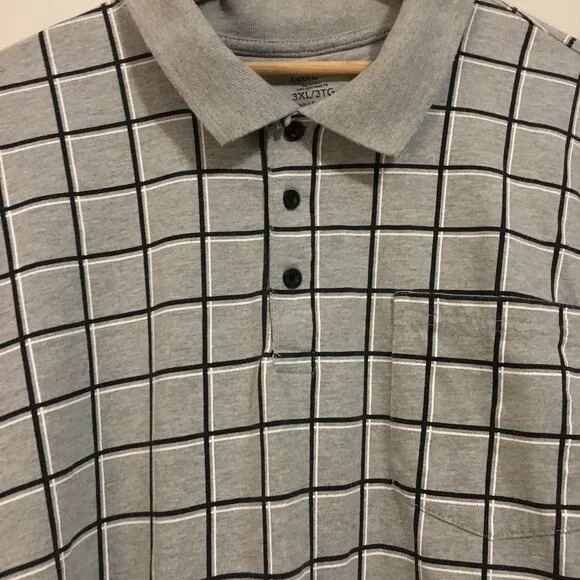 George Computer Geek Graph Paper Print Shirt - Grid Pattern Short Sleeve Polo - Picture 5 of 13